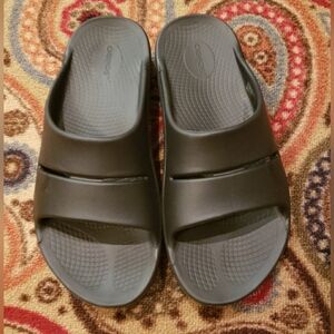 UNISEX OOFOS Ooahh Slide Sandals Black Recovery Comfort Support 9M / 11 W